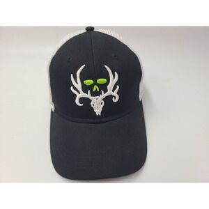 Paramount Outdoors Skull Deer Antlers Logo Mesh Trucker Adjustable Hat Cap Black